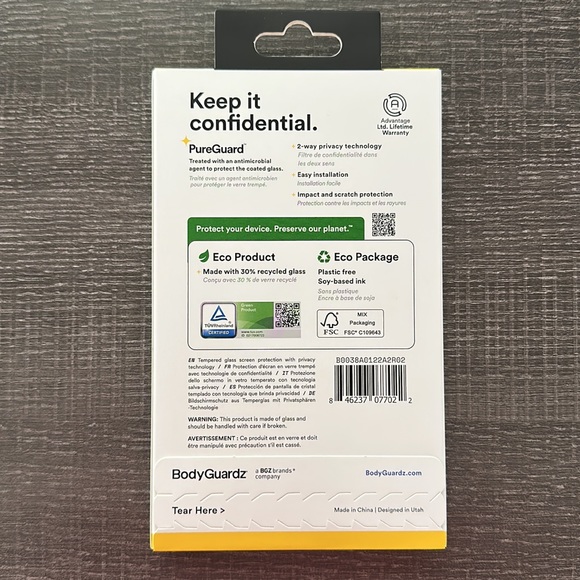 NIB!  Pure 3 Privacy Screen Protector for iPhone 14 Pro Replacement - Picture 2 of 12